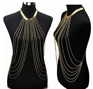 Corrente do corpo do Tassel Camadas (dourado)