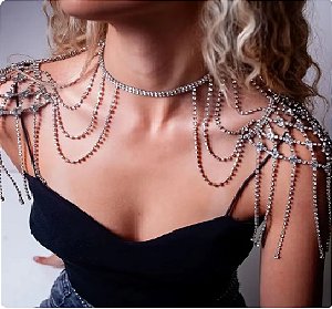 Corrente de ombro Strass para festas