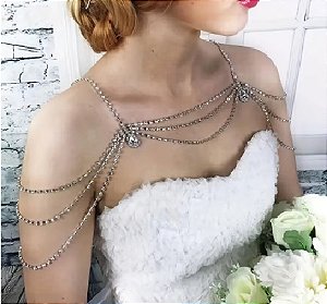 Strass Cristal Corpo Ombro elegante