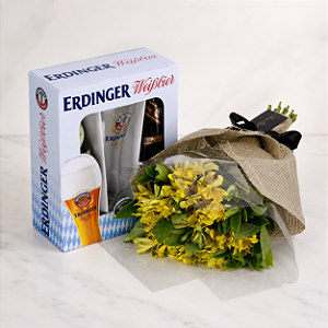 Buquê de Alstroemérias Amarelas com Kit Erdinger