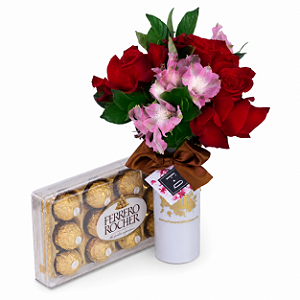 Cup de Rosas Colombianas com Ferrero Rocher