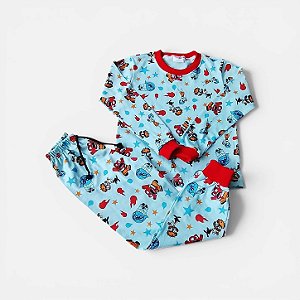 Pijama Infantil Divertidamente Manga Longa