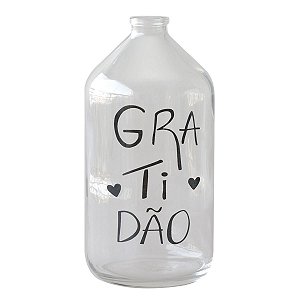 Vaso garrafa de vidro - Gratidão