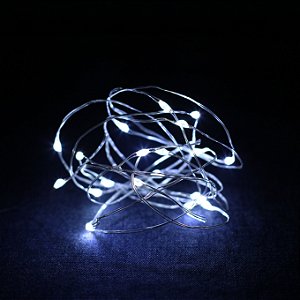 Fio de Luz - Luz Branca - 20LEDs (A pilha)