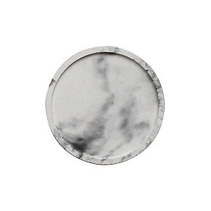 Prato de cimento na cor mármore branco - 11cm