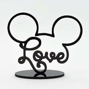 Letreiro Mickey Love - Preto