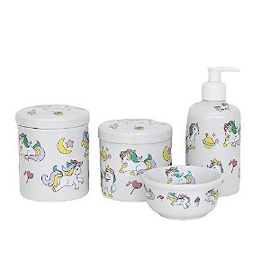 kit higiene de porcelana - Unicórnio