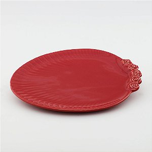 Prato Oval vermelho - grande (26x33cm)