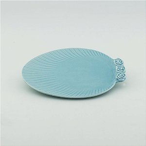 Prato Oval azul - pequeno (21x27cm)