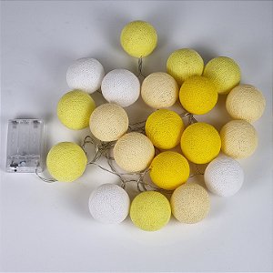 Cordão de luz - Tons de amarelo e branco
