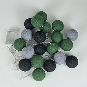 Cordão de luz - Preto, verde e cinza claro