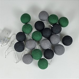 Cordão de luz - Preto, verde e cinza escuro