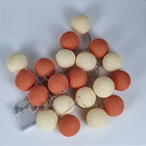 Cordão de luz - Laranja e creme