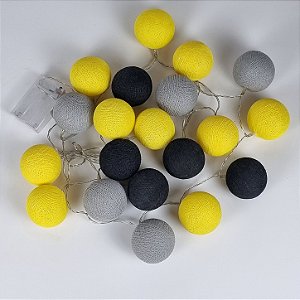 Cordão de luz - Preto, cinza e amarelo