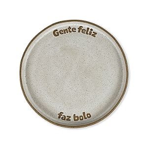 Boleira De Cerâmica E Madeira - Gente Feliz Faz Bolo