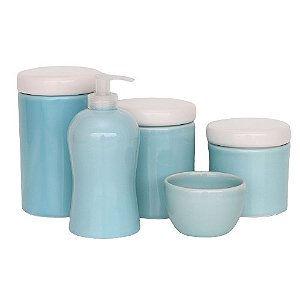 Kit Higiene de louça - Azul e Branco