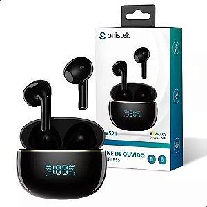 FONES DE OUVIDO TIPO EARBUDS CARREGADORA COM BATERIA INTERNA INDICADOR LCD DE CARGA DA BATERIA SEM FIO ON-TWS21 TTD