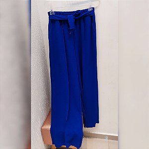 Calça Pantalona tecido Duna Azul Royal