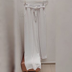 Calça Pantalona tecido Duna Branco