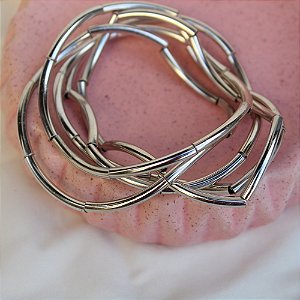 Pulseira 5 fios prata