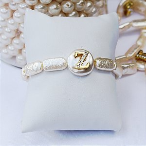 Pulseira letra Z pérola