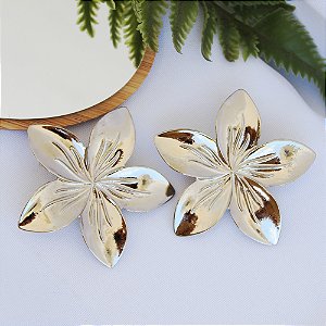 Brinco flor de amora prata