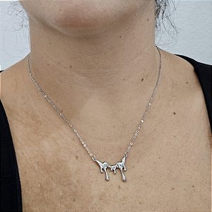Gargantilha derretido prata