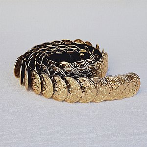 Cinto circulo metal dourado