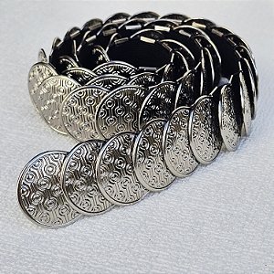 Cinto circulo metal prata