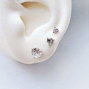 Trio de pontos de luz prata