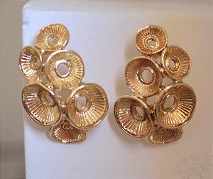 Brinco mini círculos dourado