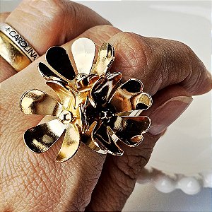 Anel florir dourado