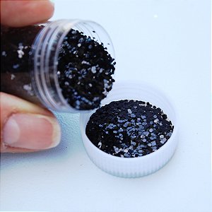 Glitter flocado preto