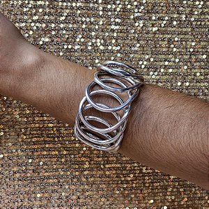 Bracelete circular big prata