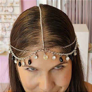 Headpieces prata com brilho