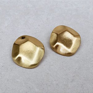 Brinco diamantado fosco dourado