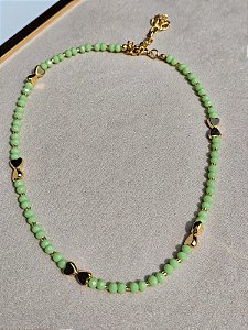 Colar mini cristais verde