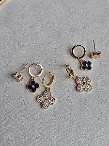 Trio misto trevo dourado preta