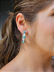 Argola fosca maya azul prata