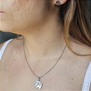 Conjunto Elefante Prata Aço Inoxidável