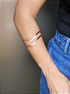 Bracelete duplo v dourado