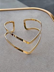 Bracelete duplo v dourado