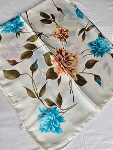 Lenço rosas azuis