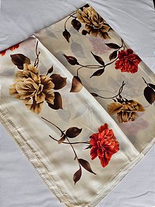 Lenço rosas laranja
