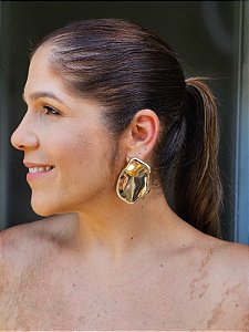 Brinco maxi orgânico dourado