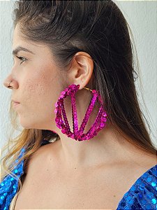 Argola lantejoula pink