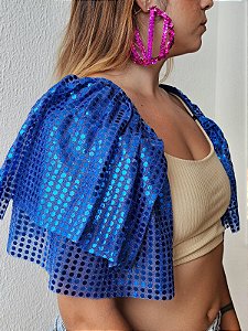 Ombreira Pingo de Paetê azul