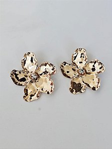 Brinco big flor dourada