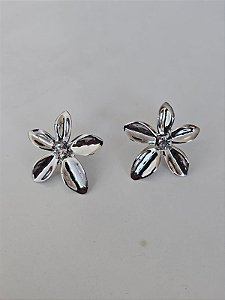 Brinco flor margarida prata