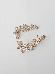 Earcuff folhas dourado